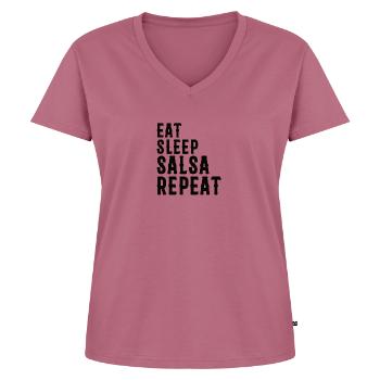 Salsa Musik Salsa Tanz - Frauen Premium Bio T-Shirt mit V-Ausschnitt - Mauve - Vorne - AI Model Female 172 dark (172cm)
