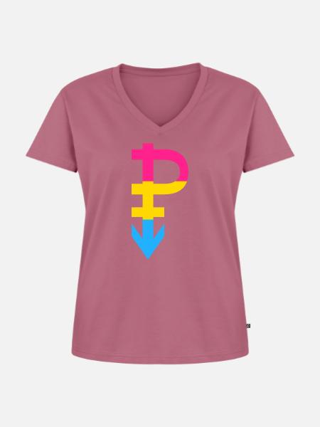 Pansexuell - LGBT CSD Pan - Frauen Premium Bio T-Shirt mit V-Ausschnitt - Mauve