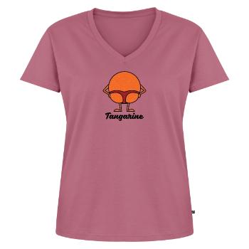 Tangarine - Tanga Tanga Orange Fruit Fruit - Women's Premium Organic V-neck T-shirt - mauve - Front - AI Model Female 172 dark (172cm)