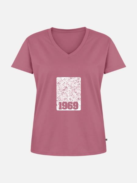 Jahr 1969 - Frauen Premium Bio T-Shirt mit V-Ausschnitt - Mauve