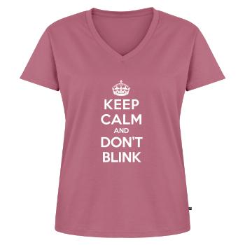 Keep calm and don't blink - Doctor Who - Frauen Premium Bio T-Shirt mit V-Ausschnitt - Mauve - Vorne - AI Model Female 172 dark (172cm)