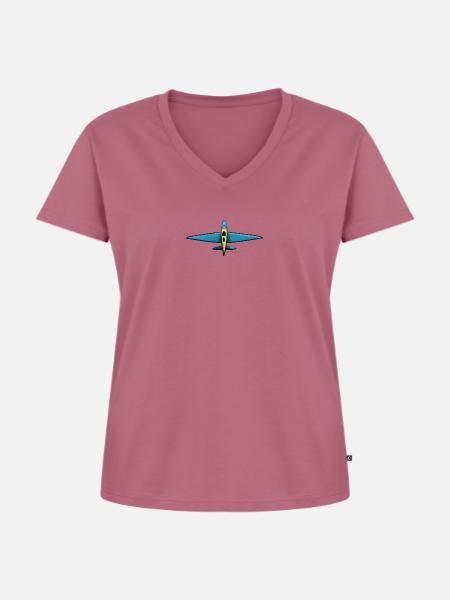 BlauGelber Gleiter - Frauen Premium Bio T-Shirt mit V-Ausschnitt - Mauve