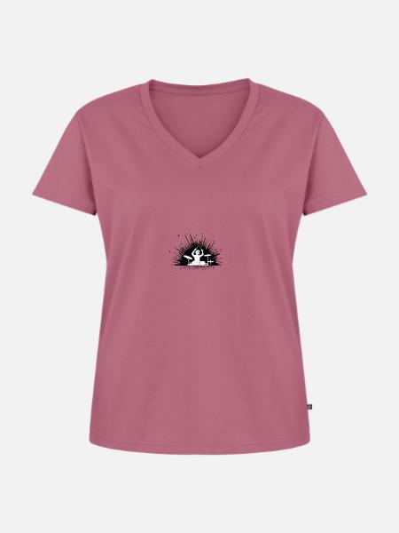 Drummer splash - auf hell - Frauen Premium Bio T-Shirt mit V-Ausschnitt - Mauve
