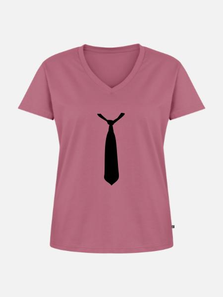 Krawatte - Frauen Premium Bio T-Shirt mit V-Ausschnitt - Mauve