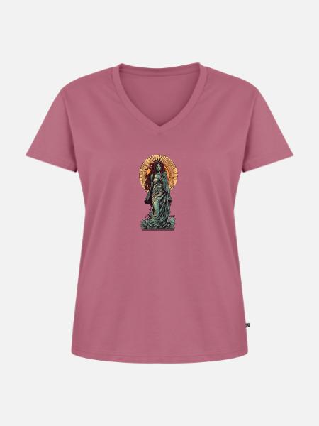 Lady Liberty - Frauen Premium Bio T-Shirt mit V-Ausschnitt - Mauve