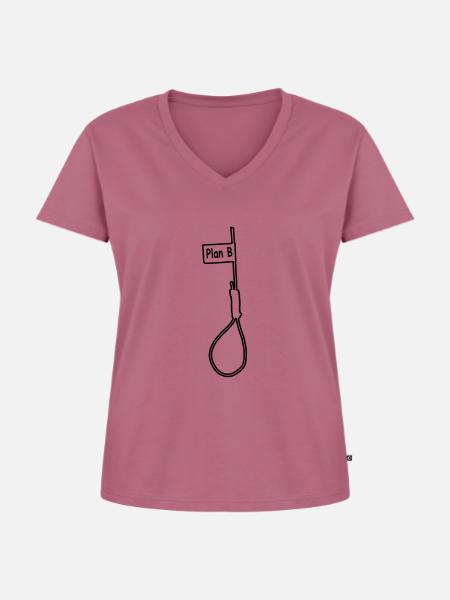 Plan B - Frauen Premium Bio T-Shirt mit V-Ausschnitt - Mauve