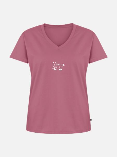 Anti-Zoo Fuks - Frauen Premium Bio T-Shirt mit V-Ausschnitt - Mauve
