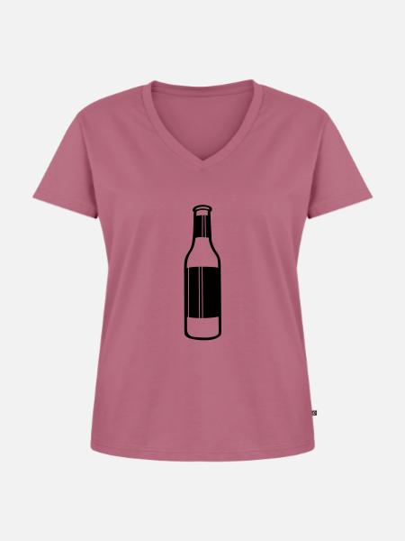 Flasche - Frauen Premium Bio T-Shirt mit V-Ausschnitt - Mauve