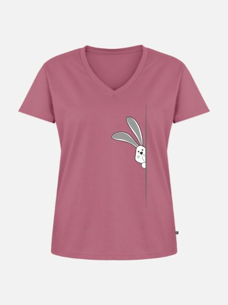 Kaninchen - Frauen Premium Bio T-Shirt mit V-Ausschnitt - Mauve