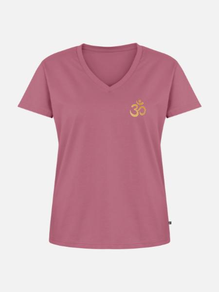 AUM - Frauen Premium Bio T-Shirt mit V-Ausschnitt - Mauve