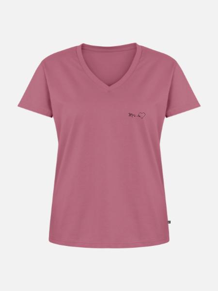 Mrs - Frauen Premium Bio T-Shirt mit V-Ausschnitt - Mauve