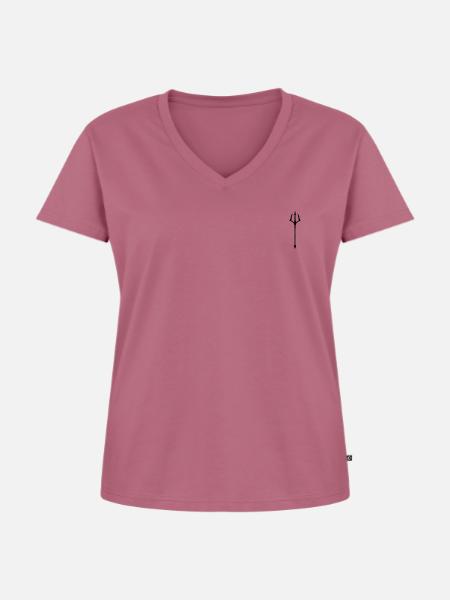 Trident - Frauen Premium Bio T-Shirt mit V-Ausschnitt - Mauve