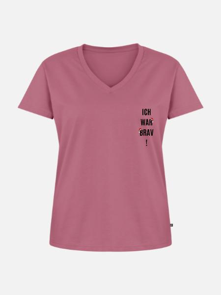 Ich war Brav! - Frauen Premium Bio T-Shirt mit V-Ausschnitt - Mauve