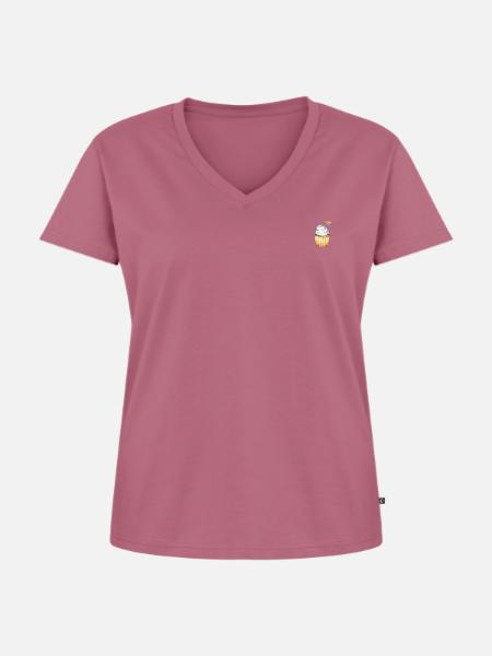 Rainbow muffin - Frauen Premium Bio T-Shirt mit V-Ausschnitt - Mauve