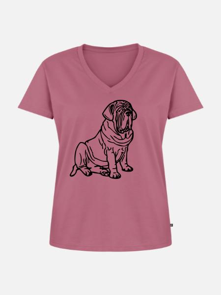 mastino © - www.dog-power.nl - Frauen Premium Bio T-Shirt mit V-Ausschnitt - Mauve