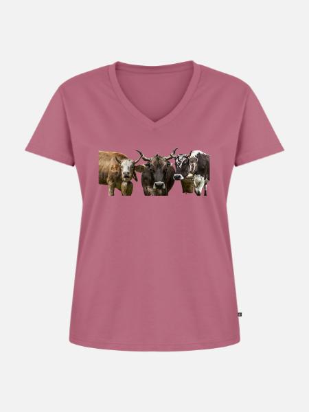 Die drei Allgäuer - Frauen Premium Bio T-Shirt mit V-Ausschnitt - Mauve