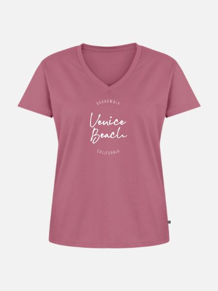 Venice Beach California Design - Frauen Premium Bio T-Shirt mit V-Ausschnitt - Mauve