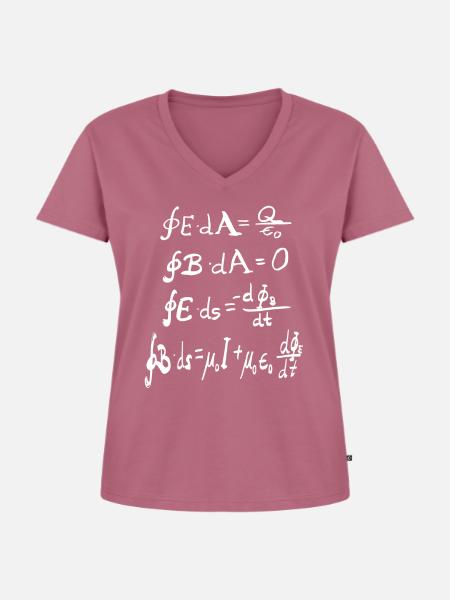 Elektromagnetismus Maxwell Gleichungen - Frauen Premium Bio T-Shirt mit V-Ausschnitt - Mauve