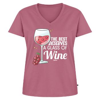 Weintrauben Weinglas Alkohol - Frauen Premium Bio T-Shirt mit V-Ausschnitt - Mauve - Vorne - AI Model Female 172 dark (172cm)