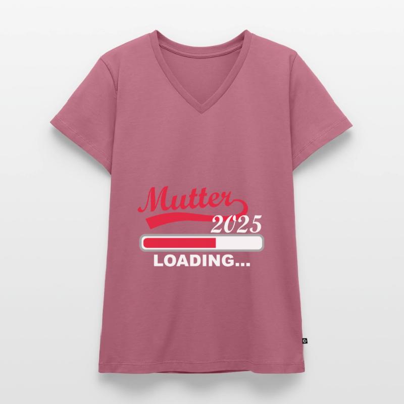Mutter 2025 loading, Ich werde 2025 Mutter Frauen Premium Bio T-Shirt mit V-Ausschnitt