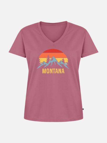 Montana - Frauen Premium Bio T-Shirt mit V-Ausschnitt - Mauve