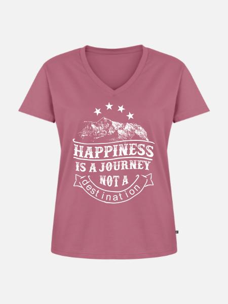Zufriedenheit - Frauen Premium Bio T-Shirt mit V-Ausschnitt - Mauve