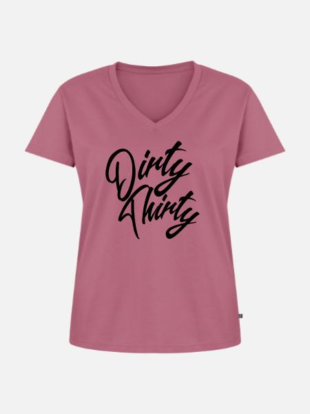 Dirty thirty! - Frauen Premium Bio T-Shirt mit V-Ausschnitt - Mauve