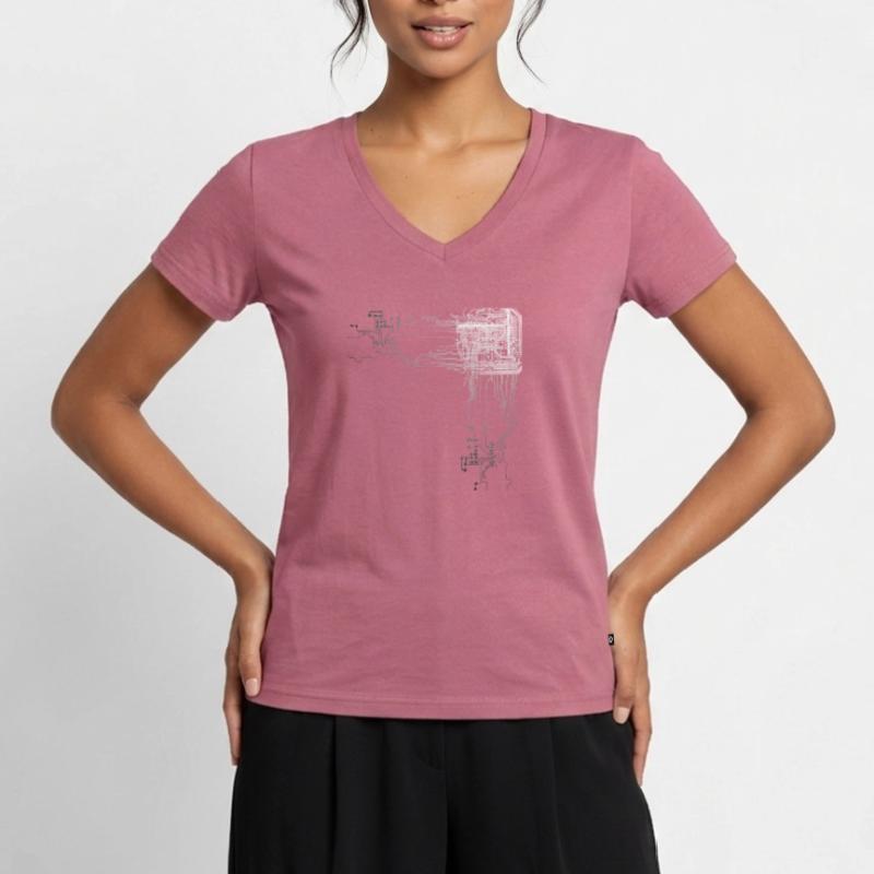 Programmierer CPU Nerd Computerprogrammierer Frauen Premium Bio T-Shirt mit V-Ausschnitt