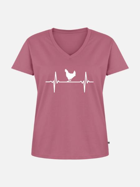 Hühner Hühnerstall Hühnerflüsterer Hühnerwirt - Frauen Premium Bio T-Shirt mit V-Ausschnitt - Mauve
