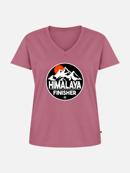 Himalaya Finisher - Frauen Premium Bio T-Shirt mit V-Ausschnitt - Mauve