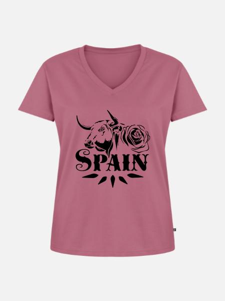 Spain - Frauen Premium Bio T-Shirt mit V-Ausschnitt - Mauve