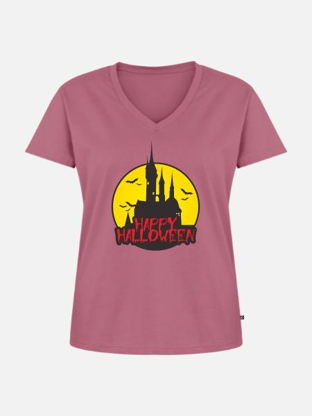 Happy Halloween - Frauen Premium Bio T-Shirt mit V-Ausschnitt - Mauve