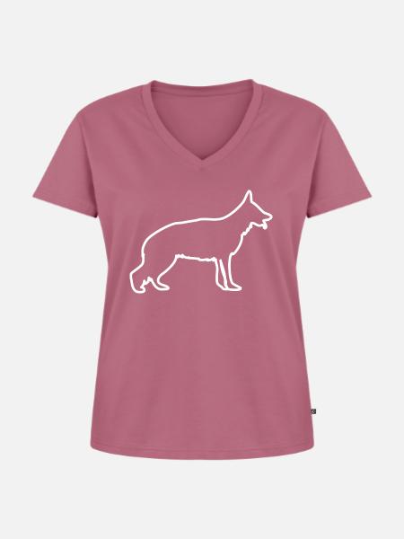 Schäferhund Hunderasse - Frauen Premium Bio T-Shirt mit V-Ausschnitt - Mauve