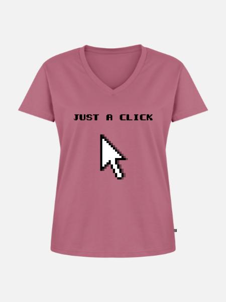 Klick Pixel - Frauen Premium Bio T-Shirt mit V-Ausschnitt - Mauve