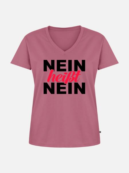 Nein heisst nein - Frauen Premium Bio T-Shirt mit V-Ausschnitt - Mauve