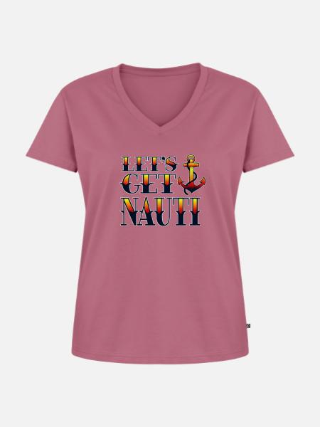 Yacht Rock - Frauen Premium Bio T-Shirt mit V-Ausschnitt - Mauve