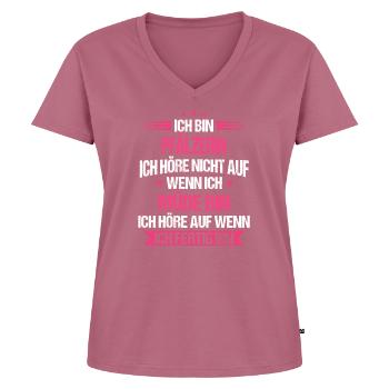 Pfalz Pfälzer Rheinlandpfalz Heimat Spruch - Frauen Premium Bio T-Shirt mit V-Ausschnitt - Mauve - Vorne - AI Model Female 172 dark (172cm)