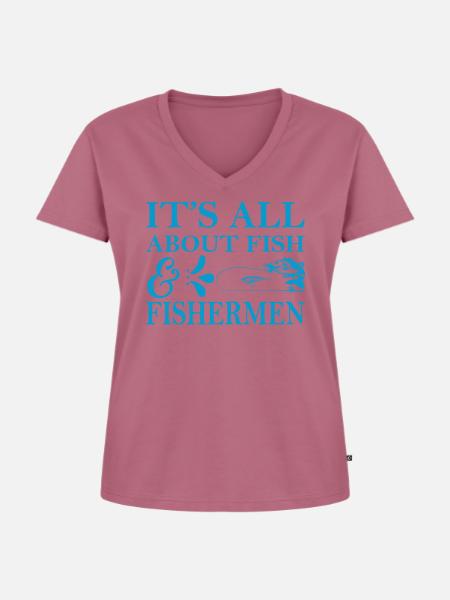 Fishermen - Frauen Premium Bio T-Shirt mit V-Ausschnitt - Mauve