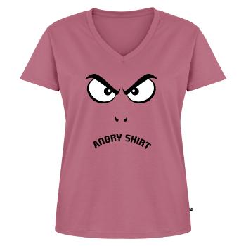 Mauvais regard - T-shirt encolure en V Premium bio Femme - mauve - Devant - AI Model Female 172 dark (172cm)