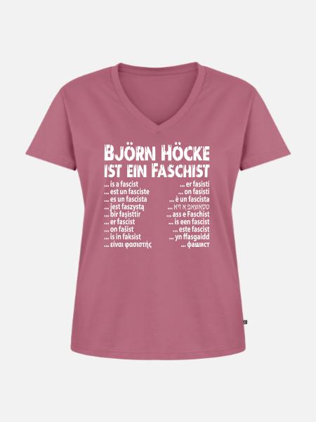 Faschist Björn Höcke - Frauen Premium Bio T-Shirt mit V-Ausschnitt - Mauve