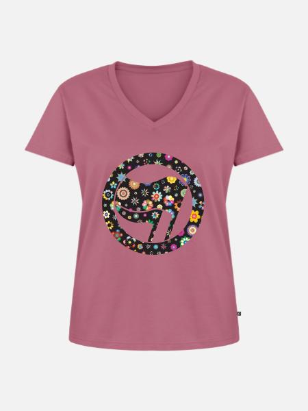 Blumen der Antifa - Frauen Premium Bio T-Shirt mit V-Ausschnitt - Mauve