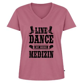 Line Dance Linedance tanzen Linedancing Geschenk - Frauen Premium Bio T-Shirt mit V-Ausschnitt - Mauve - Vorne - AI Model Female 172 dark (172cm)