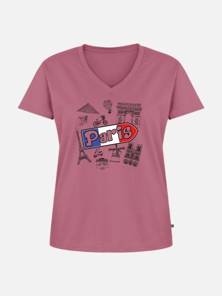 Ich liebe Paris - Frauen Premium Bio T-Shirt mit V-Ausschnitt - Mauve