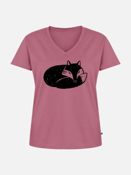 Fuchs - Frauen Premium Bio T-Shirt mit V-Ausschnitt - Mauve