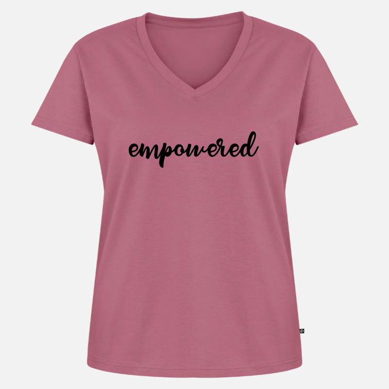 Empowered - Frauen Premium Bio T-Shirt mit V-Ausschnitt - Mauve