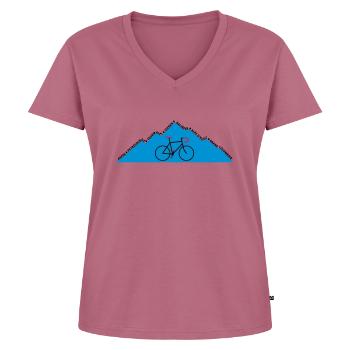 Radfahren: Die Grand Cols - Frauen Premium Bio T-Shirt mit V-Ausschnitt - Mauve - Vorne - AI Model Female 172 dark (172cm)