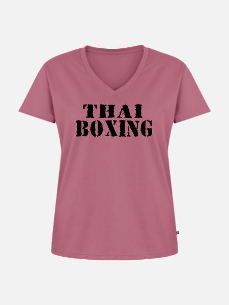 Thai Boxing - Frauen Premium Bio T-Shirt mit V-Ausschnitt - Mauve