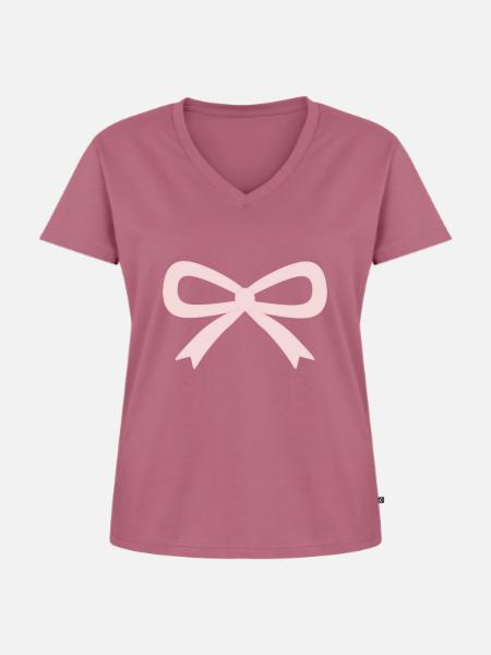 Rosa Schleife - Frauen Premium Bio T-Shirt mit V-Ausschnitt - Mauve