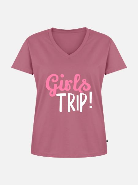 Girls Trip - Frauen Premium Bio T-Shirt mit V-Ausschnitt - Mauve