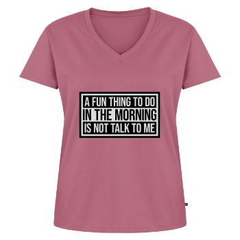 not talk to me - Women's Premium Organic V-neck T-shirt - mauve - Front - AI Model Female 172 dark (172cm)